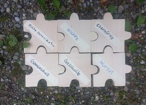 Waldcoaching Holz Puzzlesteine