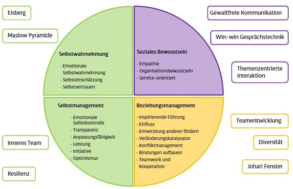 Waldcoaching Farbkreis emotionale Intelligenz Domänen Modelle